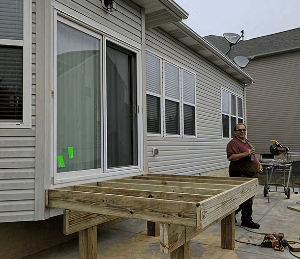 Deck construction in progress